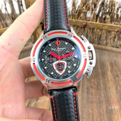 Replica Lamborghini Wheels 2990-2 Red Bezel Men Chronograph Watch